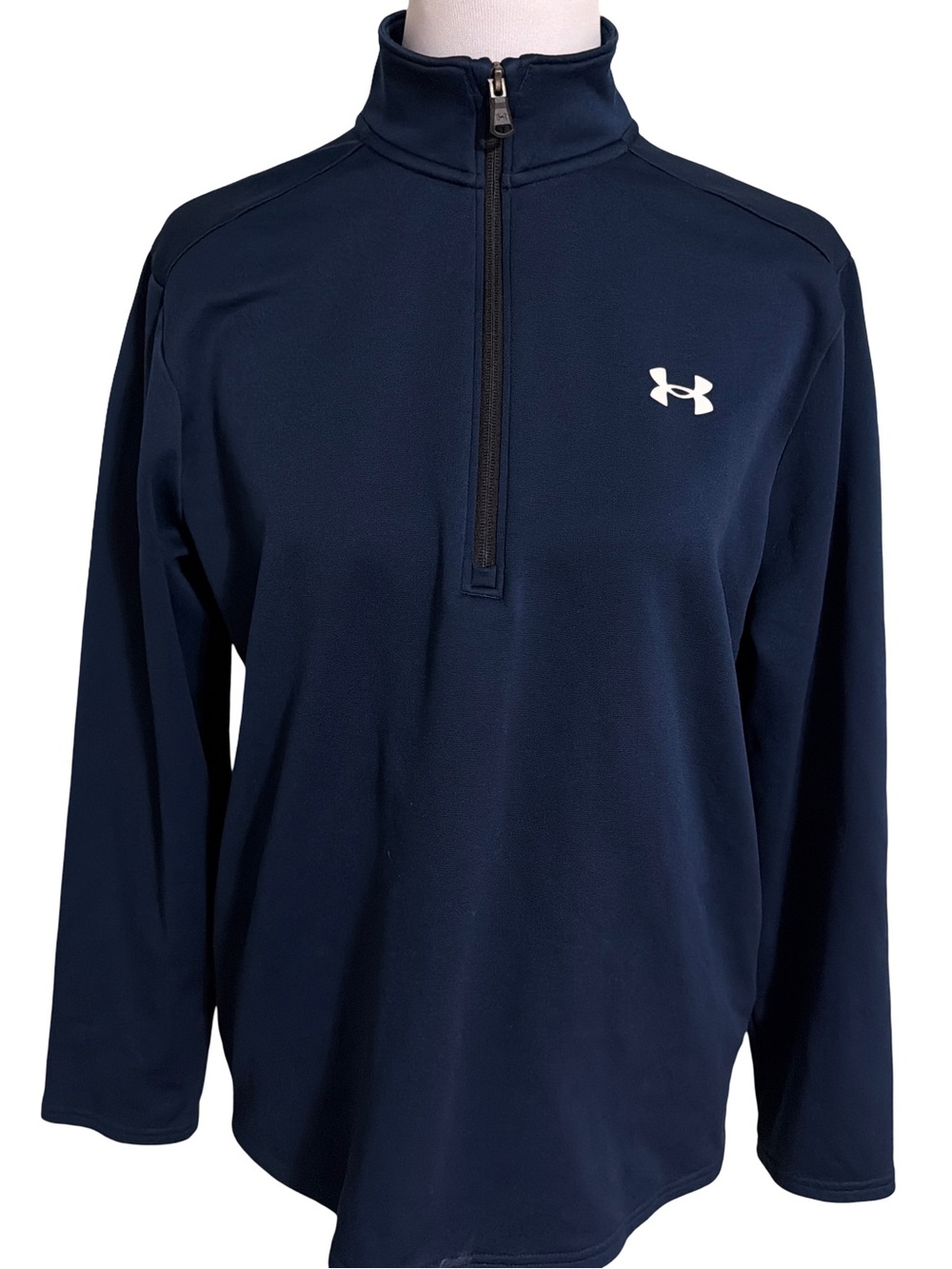 Under Armour Heatgear Men’s Navy Half-Zip Performance Pullover with inside fleec